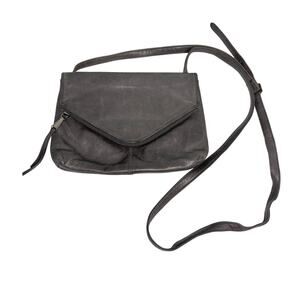 Hobo Adelle Gray Leather Foldover Crossbody Bag